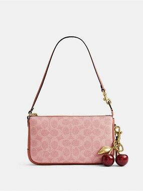 Coach Pink Signature Shoulder Plaza Bag